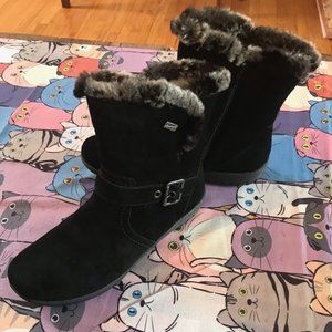 Rieker/Remonte black suede winter boots with wool lining